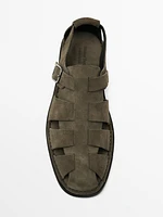 Sandales à lanières en cuir