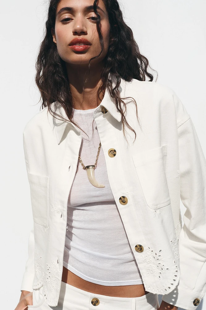 PERFORATED EMBROIDERY JACKET