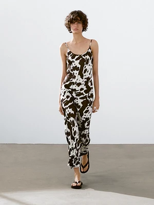 Robe midi nuisette à imprimé animal