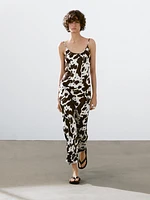Robe midi nuisette à imprimé animal