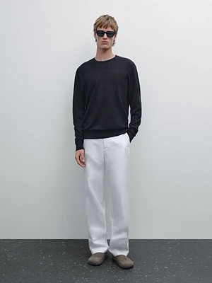 Lightweight 100% linen knit sweater