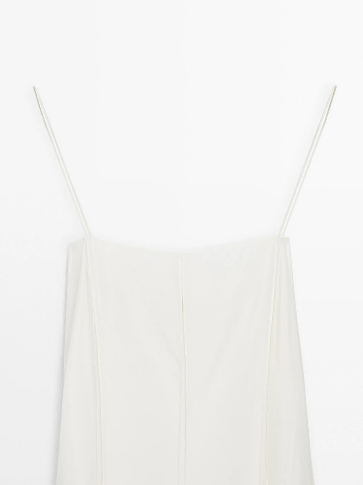 Robe midi bretelles fluide