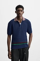 POLO EN MAILLE STRUCTURE CONTRASTE