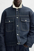 CONTRAST COLLAR DENIM JACKET