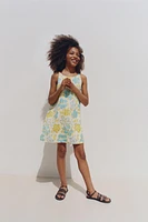 ROBE FLEURS COTON LIN