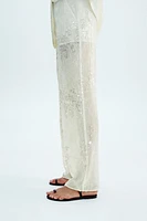 SEQUIN STRAIGHT LEG PANTS