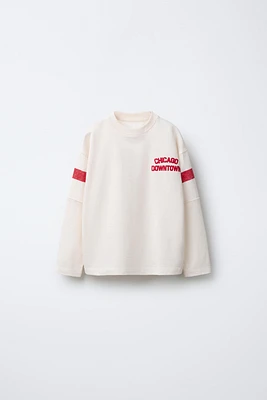 EMBROIDERED TEXT T-SHIRT