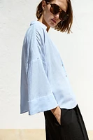 CHEMISE MANCHE LARGE AVEC LIN
