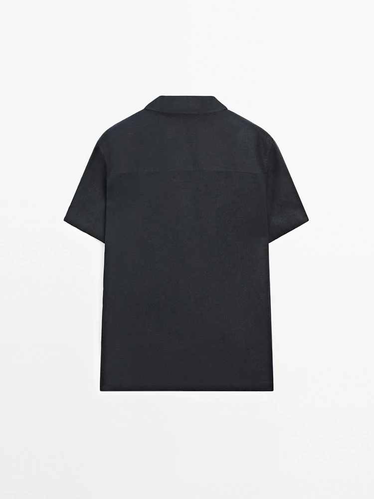 100% linen short sleeve shirt