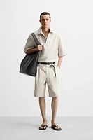 CHEMISE POLO EN COTON ET LIN