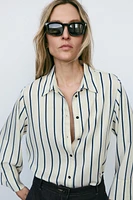WIDE SLEEVE STRIPED BLOUSE