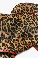 ANIMAL PRINT BANDANA WITH HEART EMBROIDERY