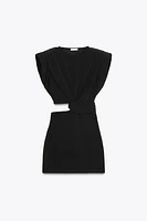 CUT OUT SHOULDER PAD DRESS