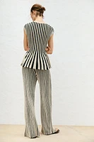 STRIPED CUT KNIT PANTS