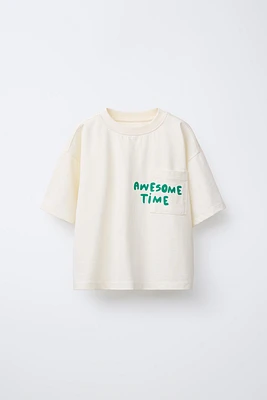 POCKET T-SHIRT WITH TEXT