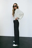 WIDE SLEEVE STRIPED BLOUSE