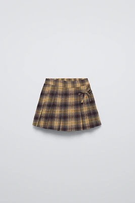 CHECKERED BOW SKORT