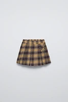 CHECKERED BOW SKORT