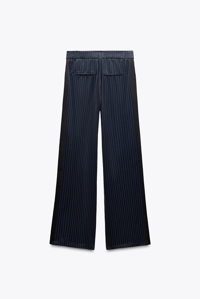 PANTALON SATINÉ À RAYURES TENNIS