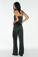 HIGH-WAISTED SATIN PANTS