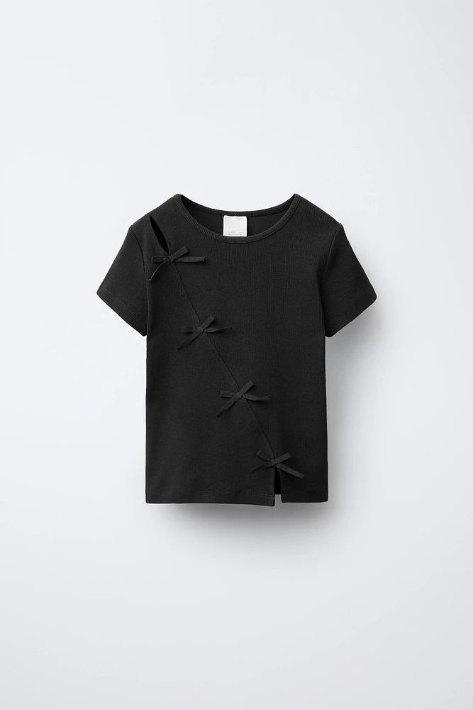 RIB BOW T-SHIRT