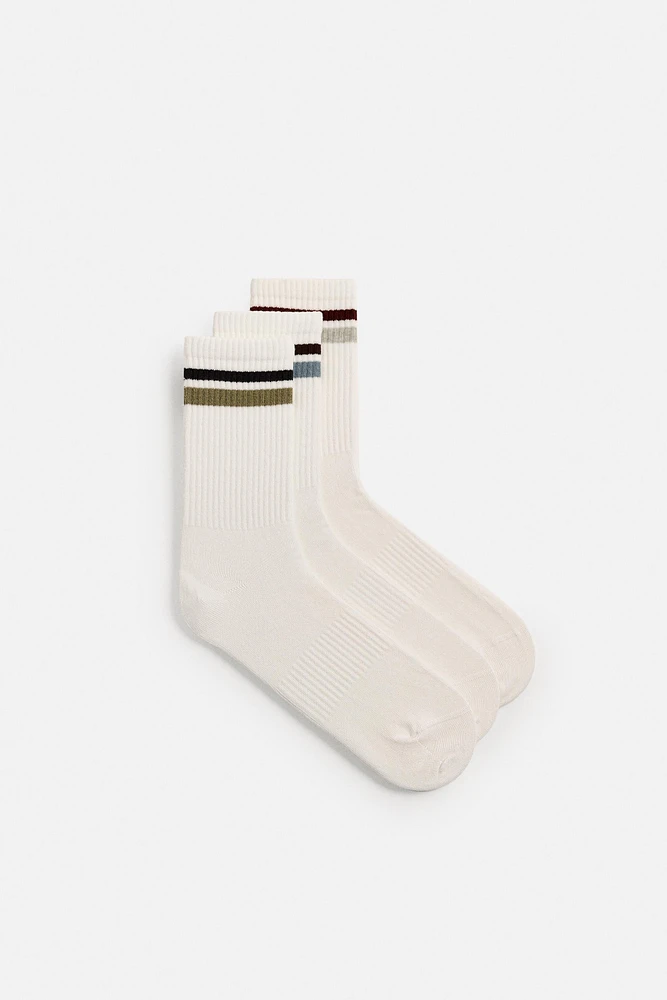 3-PACK STRIPED SOCKS