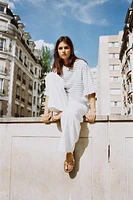 CHEMISE À RAYURES AVEC LIN