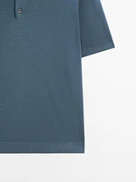 Polo en maille de coton à manches courtes