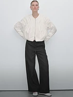 Pantalon de tailleur effiloché en lin