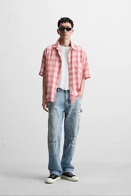 STRAIGHT FIT RIPPED CARPENTER JEANS