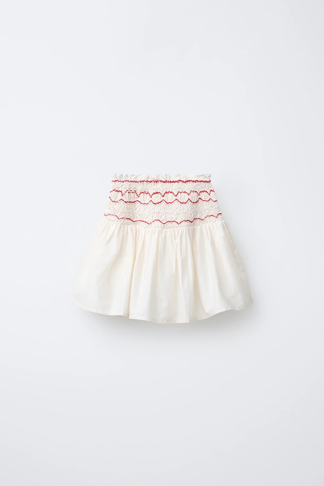 JUPE-SHORT BRODÉE CERISES