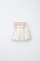 JUPE-SHORT BRODÉE CERISES