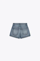 TRF PLEATED DENIM SHORTS