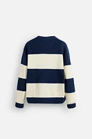 STRIPED TERRYCLOTH SWEATSHIRT