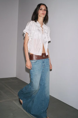 ZW COLLECTION LACE SATIN EFFECT TOP