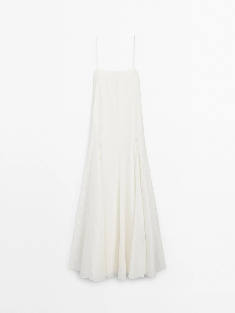 Robe midi bretelles fluide