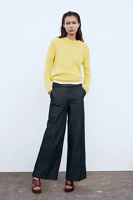 Z1975 WIDE-LEG BELTED DENIM PANTS