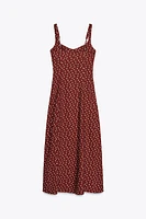 LINEN POLKA DOT MIDI DRESS