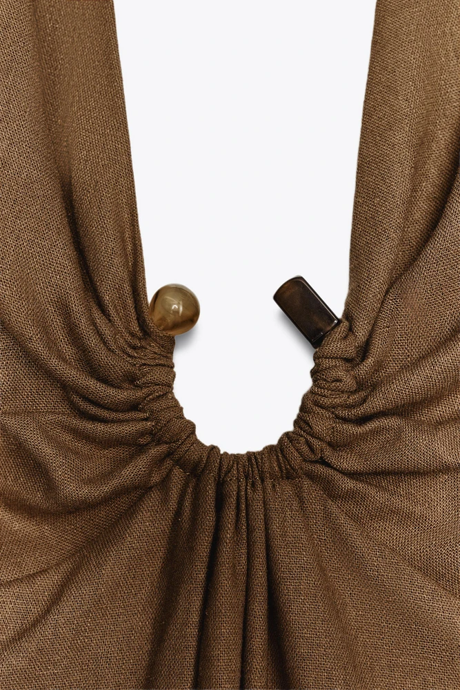 ROBE MIDI BOUCLE AVEC LIN
