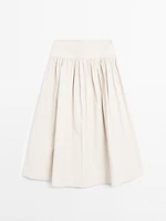 Jupe midi 100 % lin panneau - STUDIO