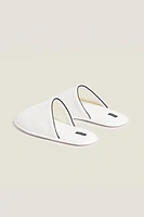 TERRYCLOTH SLIPPERS WITH PIPING