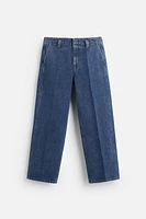 PLEATED STRAIGHT FIT JEANS