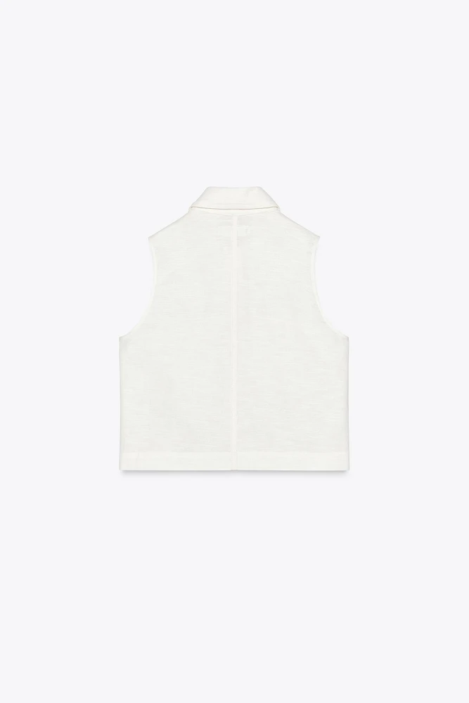 GILET À POCHES PLAQUÉES