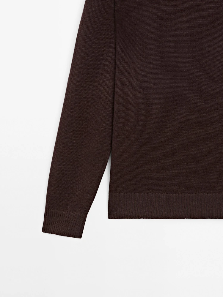 Linen blend crew neck sweater