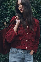 VESTE EN MAILLE MACRAMÉ