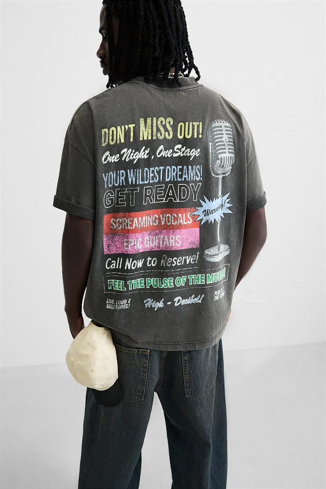 T-SHIRT DÉLAVÉ IMPRIMÉS
