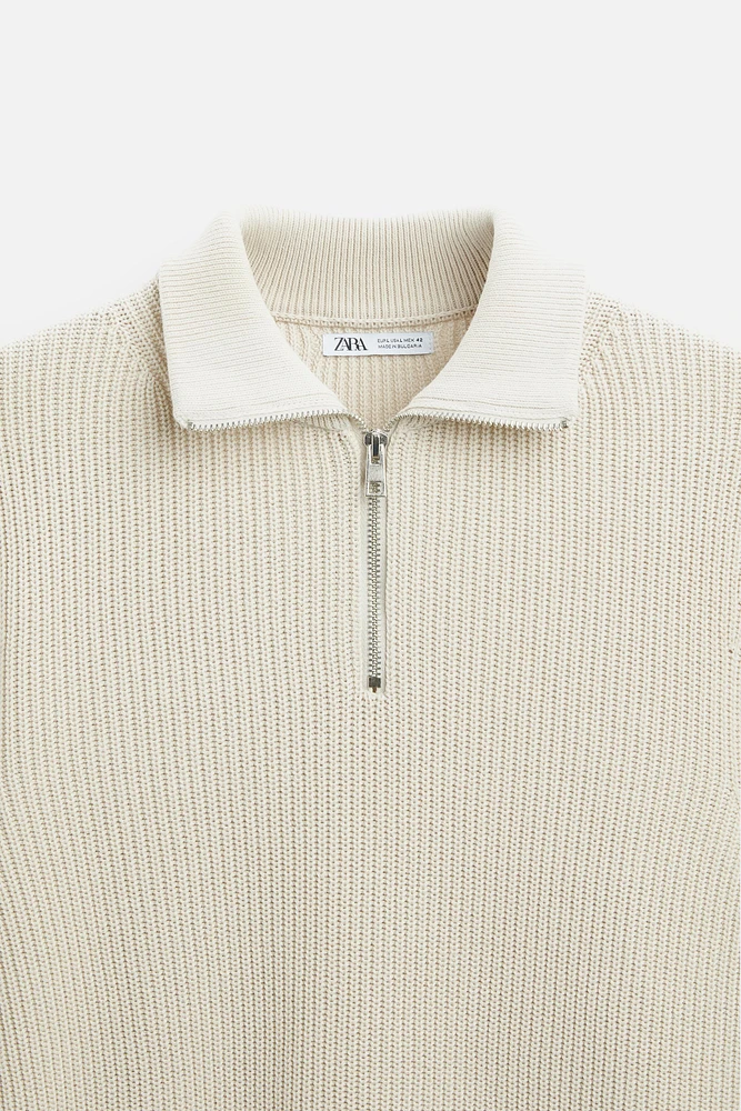 ZIP COLLAR SWEATER