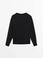 Knit 100% cashmere V-neck sweater