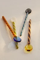 SET OF SPIRAL GLASS DESSERT SPOONS (SET OF 4)