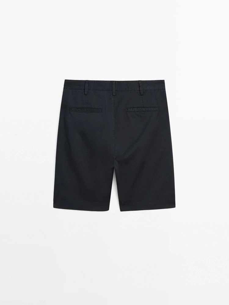 Cotton blend Bermuda shorts